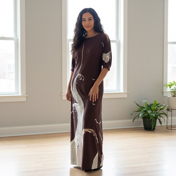 Malama Dresses & Skirts - Vintage Malama Sophisticates Hawaii Hawaiian Maxi Dress Size Medium